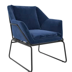 Wohnen Sessel<Loft Designsessel in Blau Samt - Circlefun