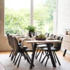 Wohnen Sitzgruppe<Loft Esstischgruppe mit Eiche White Wash Tisch Pulva & 6 Schalenstühlen (siebenteilig)