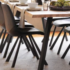 Wohnen Sitzgruppe<Loft Esstischgruppe mit Eiche White Wash Tisch Pulva & 6 Schalenstühlen (siebenteilig)