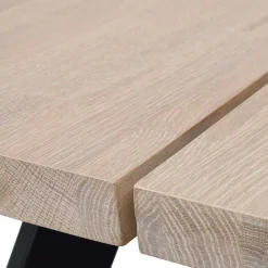 Wohnen Sitzgruppe<Loft Esstischgruppe mit Eiche White Wash Tisch Pulva & 6 Schalenstühlen (siebenteilig)