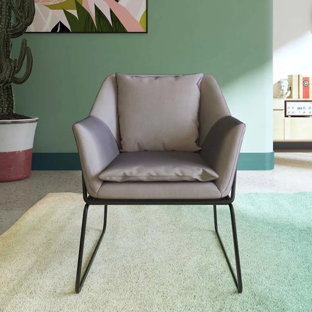 Wohnen Sessel<Loft Style Sessel in Grau Samt - Maric