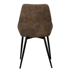 Wohnen Sitzgruppe<Loft Tisch Eiche White Wash & 6 Stühle Pulva in Braun Microfaser (siebenteilig)