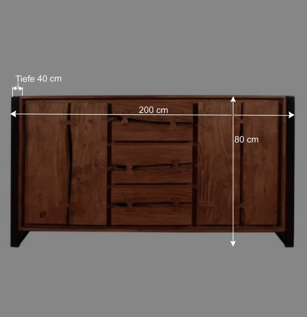 Wohnen Sideboards<Loft-Stil Anrichte Smantana aus Akazie Massivholz