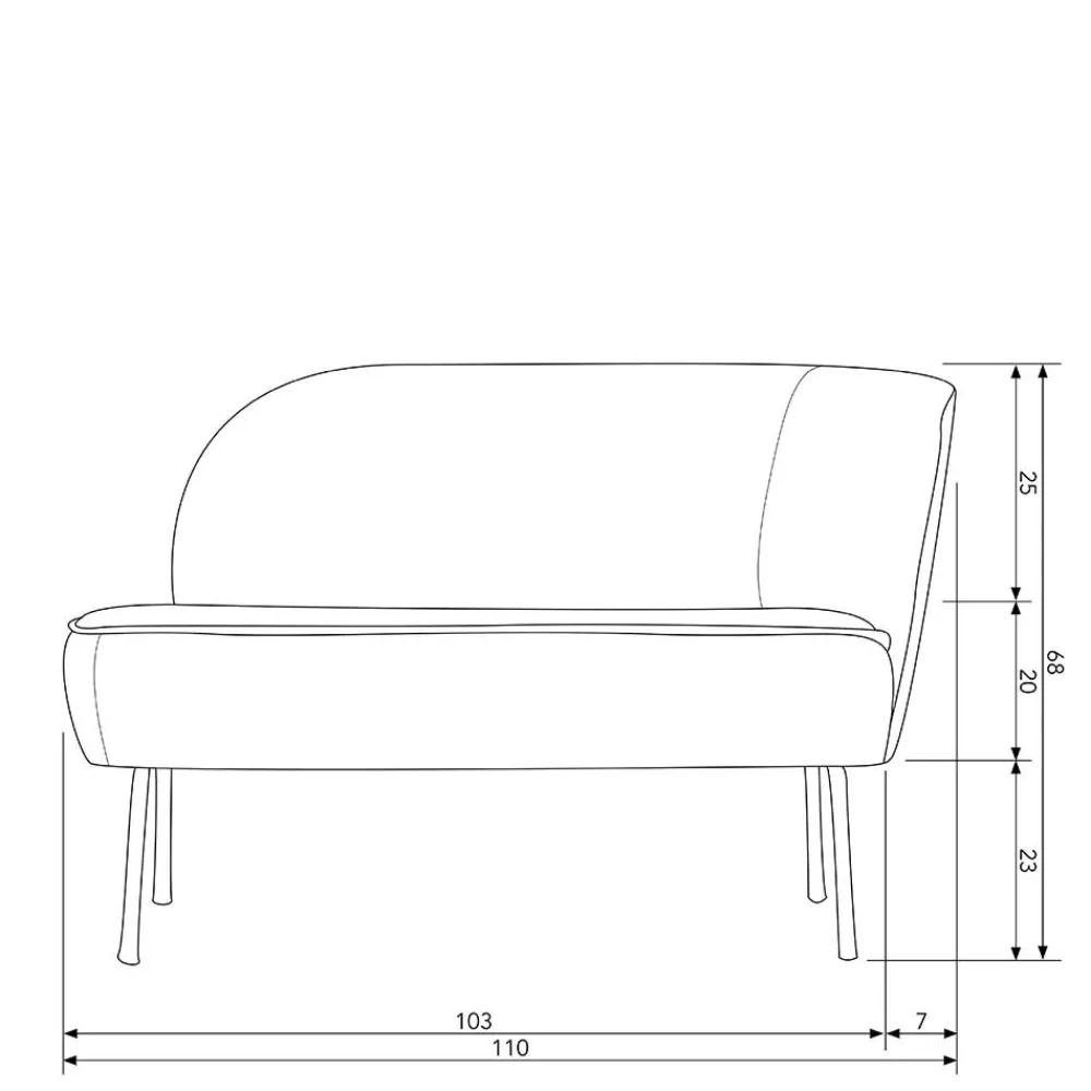 Wohnen Sofas<Lounge Couch in Khaki mit Schwarz - Cuba
