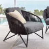 Wohnen Sessel<Lounge Sessel aus Kordel Geflecht & Stahl - Magona