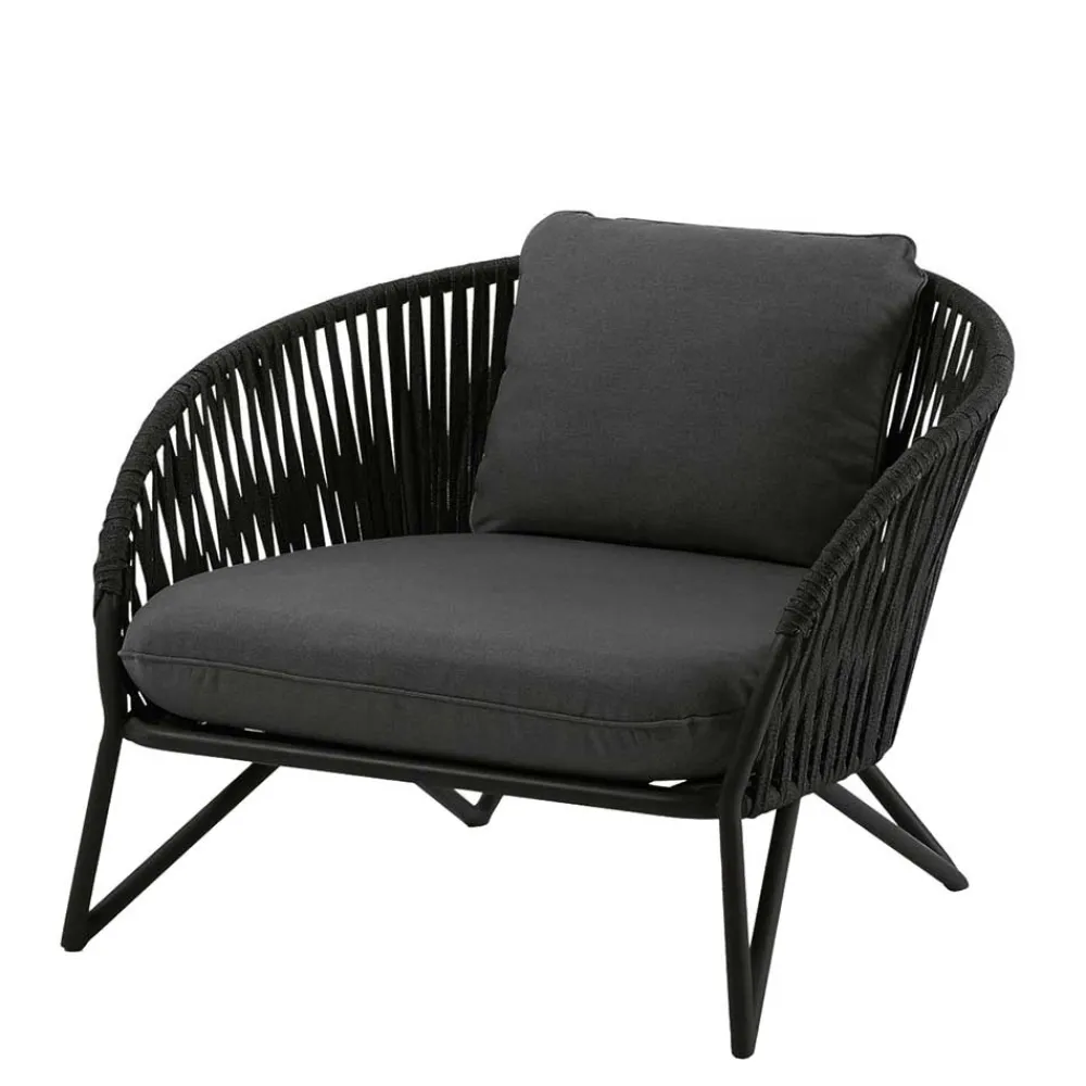 Wohnen Sessel<Lounge Sessel aus Kordel Geflecht & Stahl - Magona