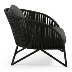 Wohnen Sessel<Lounge Sessel aus Kordel Geflecht & Stahl - Magona