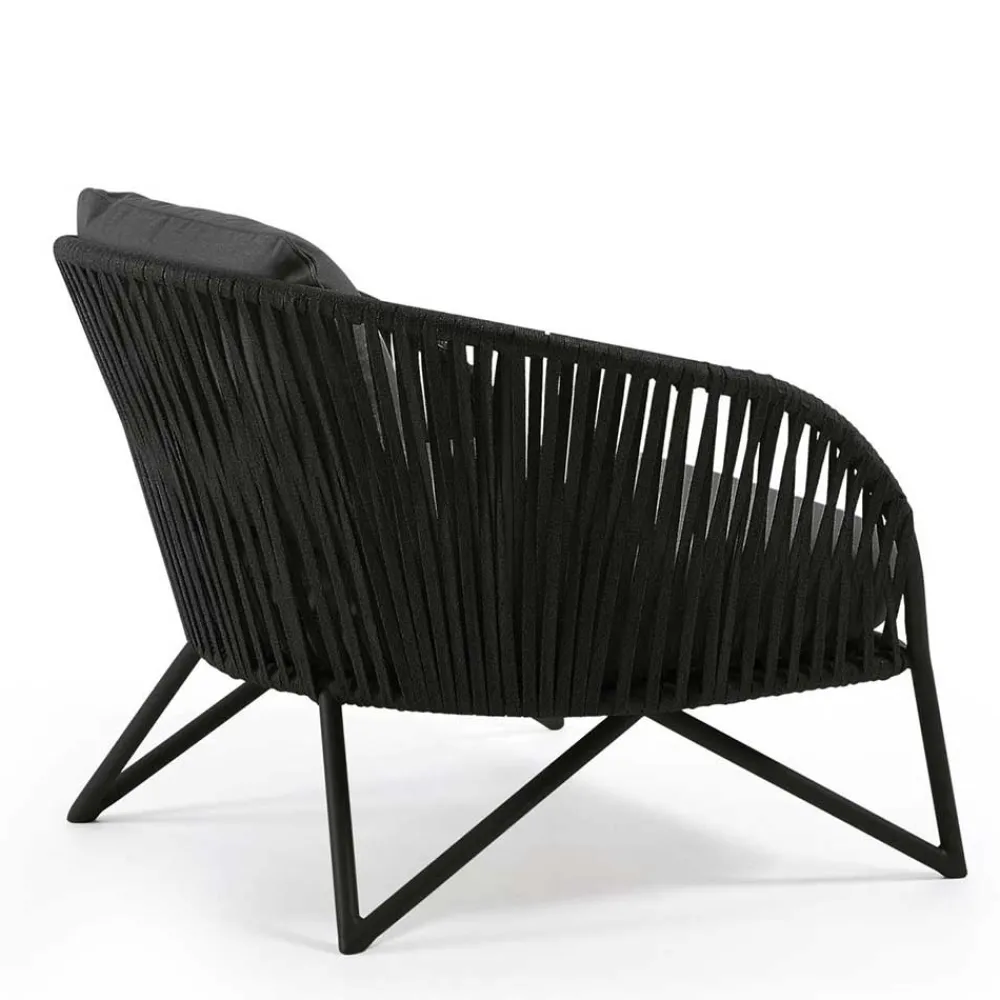 Wohnen Sessel<Lounge Sessel aus Kordel Geflecht & Stahl - Magona