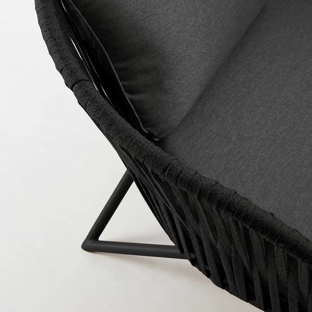 Wohnen Sessel<Lounge Sessel aus Kordel Geflecht & Stahl - Magona