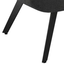 Wohnen Sessel<Lounge Sessel mit Hocker in Anthrazit - Mook (zweiteilig)