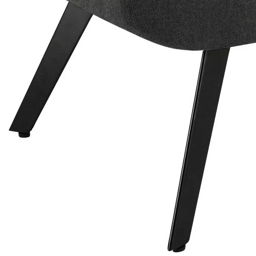 Wohnen Sessel<Lounge Sessel mit Hocker in Anthrazit - Mook (zweiteilig)