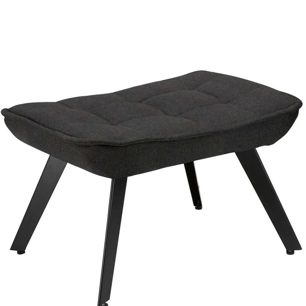 Wohnen Sessel<Lounge Sessel mit Hocker in Anthrazit - Mook (zweiteilig)