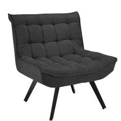 Wohnen Sessel<Lounge Sessel mit Hocker in Anthrazit - Mook (zweiteilig)