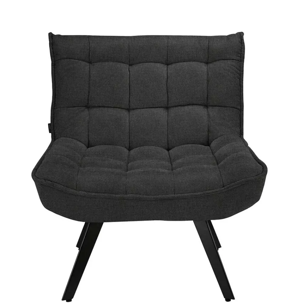 Wohnen Sessel<Lounge Sessel mit Hocker in Anthrazit - Mook (zweiteilig)