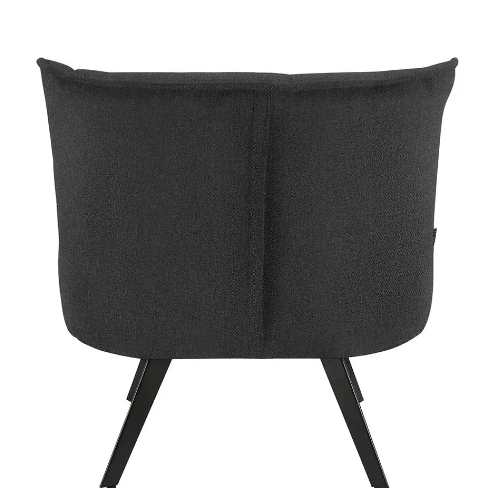 Wohnen Sessel<Lounge Sessel mit Hocker in Anthrazit - Mook (zweiteilig)
