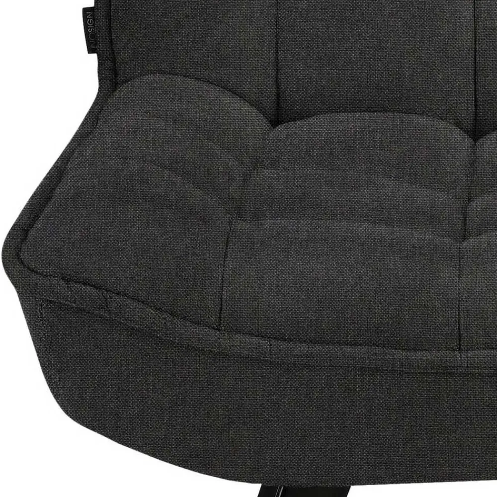 Wohnen Sessel<Lounge Sessel mit Hocker in Anthrazit - Mook (zweiteilig)