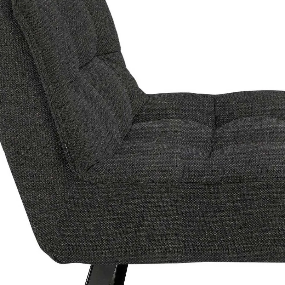 Wohnen Sessel<Lounge Sessel mit Hocker in Anthrazit - Mook (zweiteilig)