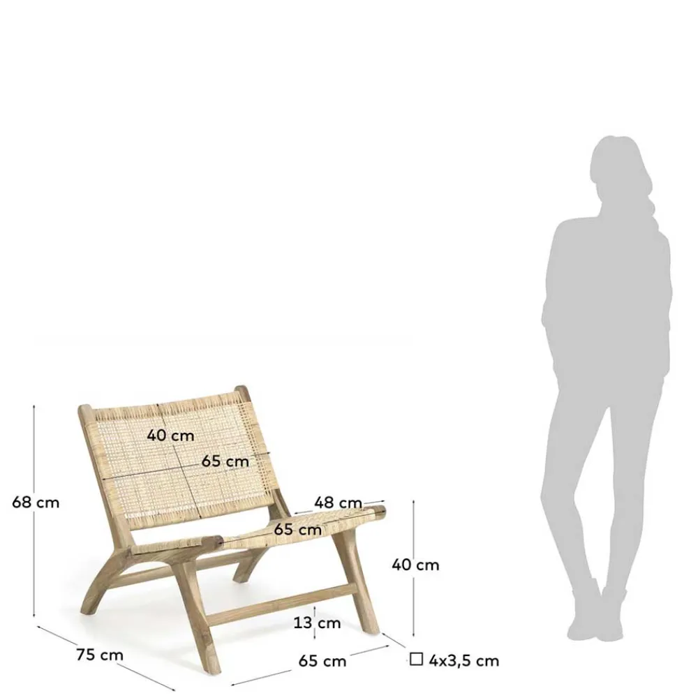 Wohnen Sessel<Lounge Stuhl aus Geflecht Rattan - Rimorio