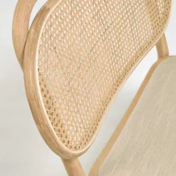 Wohnen Sessel<Lounge Stuhl mit Wiener Geflecht & Stoffsitz - Ensemble