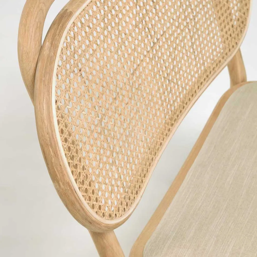 Wohnen Sessel<Lounge Stuhl mit Wiener Geflecht & Stoffsitz - Ensemble