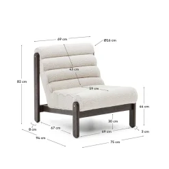 Wohnen Sessel<Loungesessel aus Boucle in Weiß - Yasmel