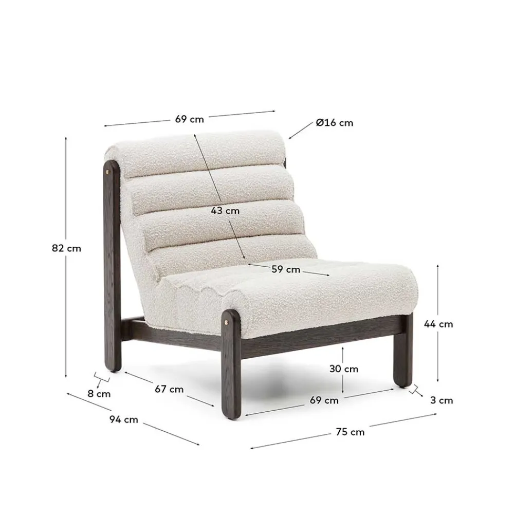 Wohnen Sessel<Loungesessel aus Boucle in Weiß - Yasmel
