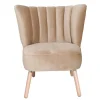 Wohnen Sessel<Loungesessel in Beige und Buche Natur - Lianzo