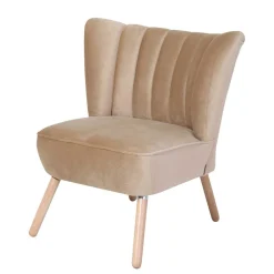 Wohnen Sessel<Loungesessel in Beige und Buche Natur - Lianzo