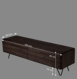 Wohnen Tv & Hifi-Möbel|Lowboards<Lowboard aus Nussbaum mit zwei Schubladen - Rivossa