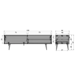 Wohnen Tv & Hifi-Möbel|Lowboards<Lowboard Grazy aus Eiche teilmassiv