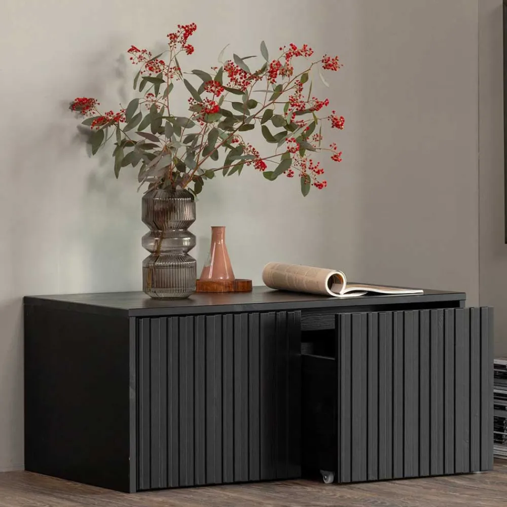 Wohnen Tv & Hifi-Möbel|Lowboards<Lowboard in Schwarz Kiefer - Gelvins