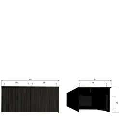 Wohnen Tv & Hifi-Möbel|Lowboards<Lowboard in Schwarz Kiefer - Gelvins