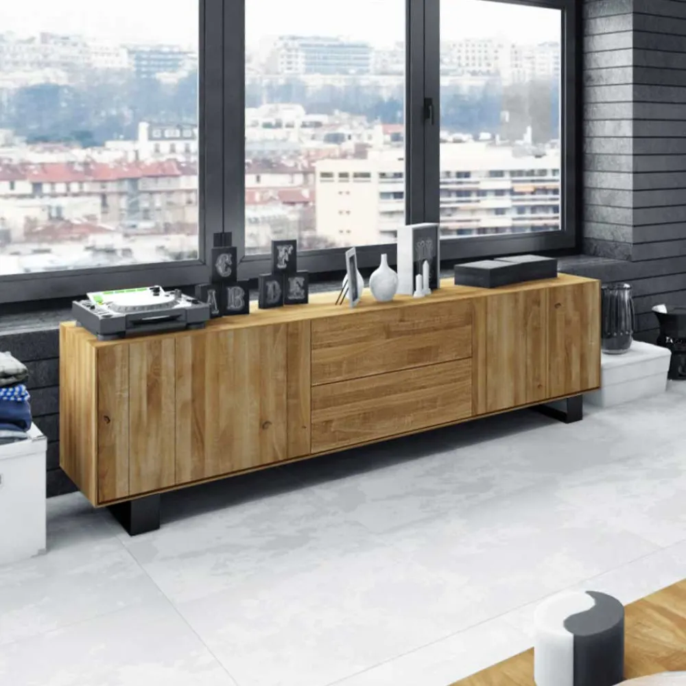 Wohnen Tv & Hifi-Möbel|Lowboards<Lowboard Manzey aus Wildeiche massiv geölt