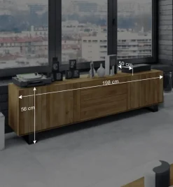 Wohnen Tv & Hifi-Möbel|Lowboards<Lowboard Manzey aus Wildeiche massiv geölt