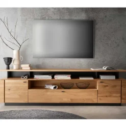 Wohnen Tv & Hifi-Möbel|Lowboards<Lowboard mit TV Aufsatz aus Wildeiche massiv - Abigails