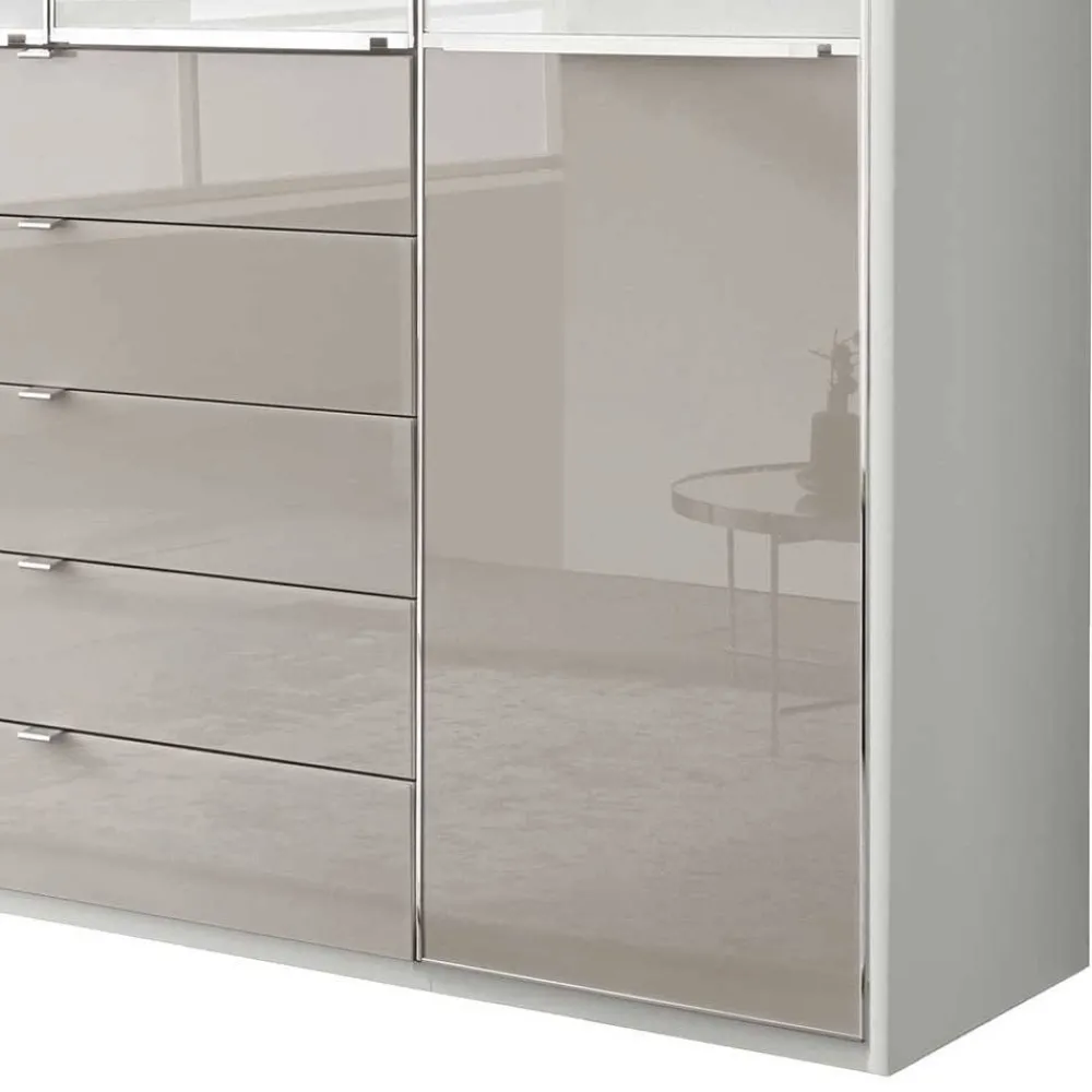 Wohnen Kleiderschränke|Schränke<1,98m Kombi-Kleiderschrank mit Glasfront - Pascan