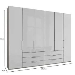 Wohnen Kleiderschränke<3m 4-türiger Kleiderschrank in Weiß Glasfront - Cara