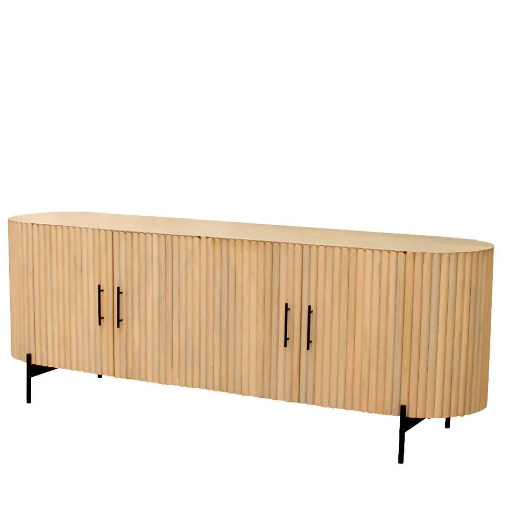 Wohnen Sideboards<Mangoholz Sideboard in Lamellenoptik - Dorian