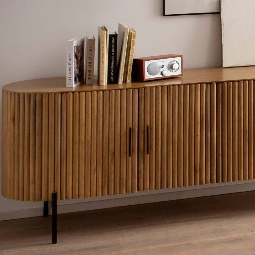 Wohnen Sideboards<Mangoholz Sideboard in Lamellenoptik - Dorian