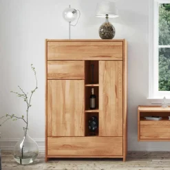 Wohnen Highboards<Massiv Highboard Salomonia aus Kernbuche geölt