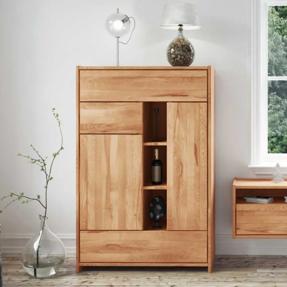 Wohnen Highboards<Massiv Highboard Salomonia aus Kernbuche geölt