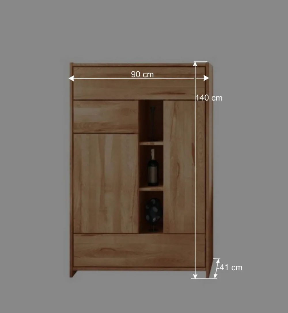 Wohnen Highboards<Massiv Highboard Salomonia aus Kernbuche geölt