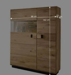 Wohnen Wohnwände<Massive Wohnzimmereinrichtung mit LED - Xeddos (dreiteilig)