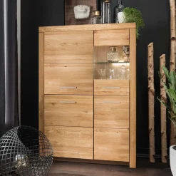 Wohnen Highboards|Vitrinen<Massives Highboard mit vier Türen - Loitons