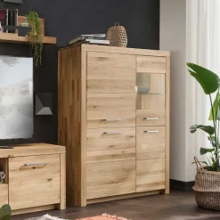 Wohnen Highboards|Vitrinen<Massives Highboard mit vier Türen - Loitons
