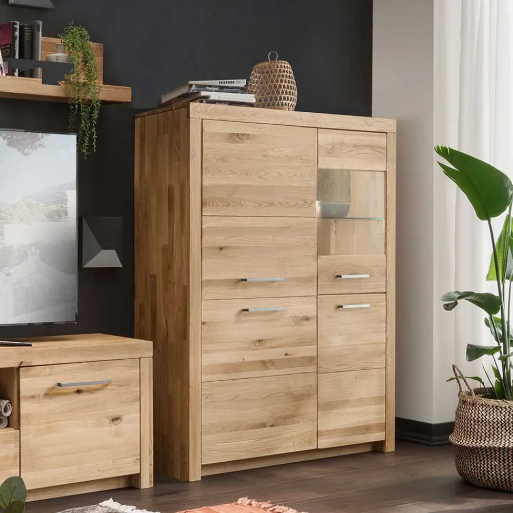 Wohnen Highboards|Vitrinen<Massives Highboard mit vier Türen - Loitons