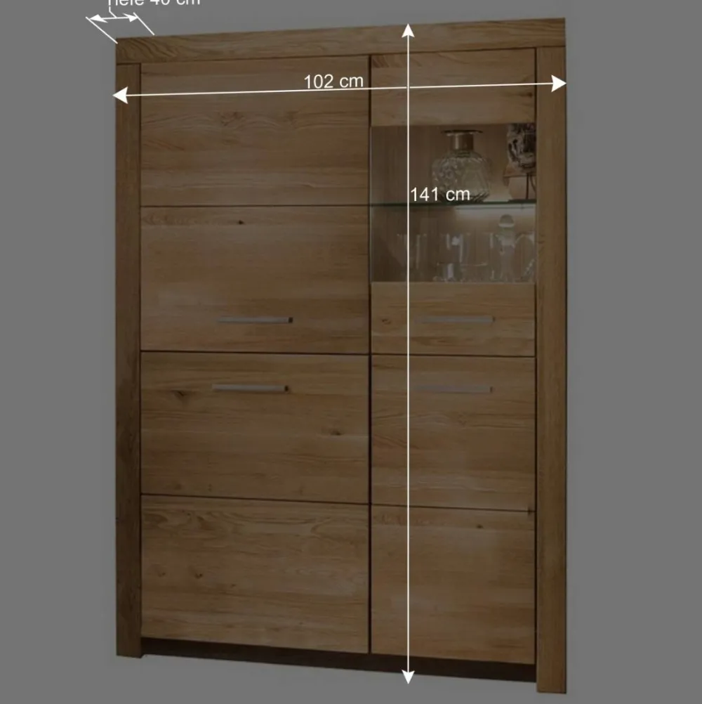 Wohnen Highboards|Vitrinen<Massives Highboard mit vier Türen - Loitons