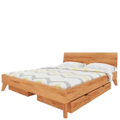 Wohnen Betten<Massives Holz Doppelbett mit Stauraum - Junola