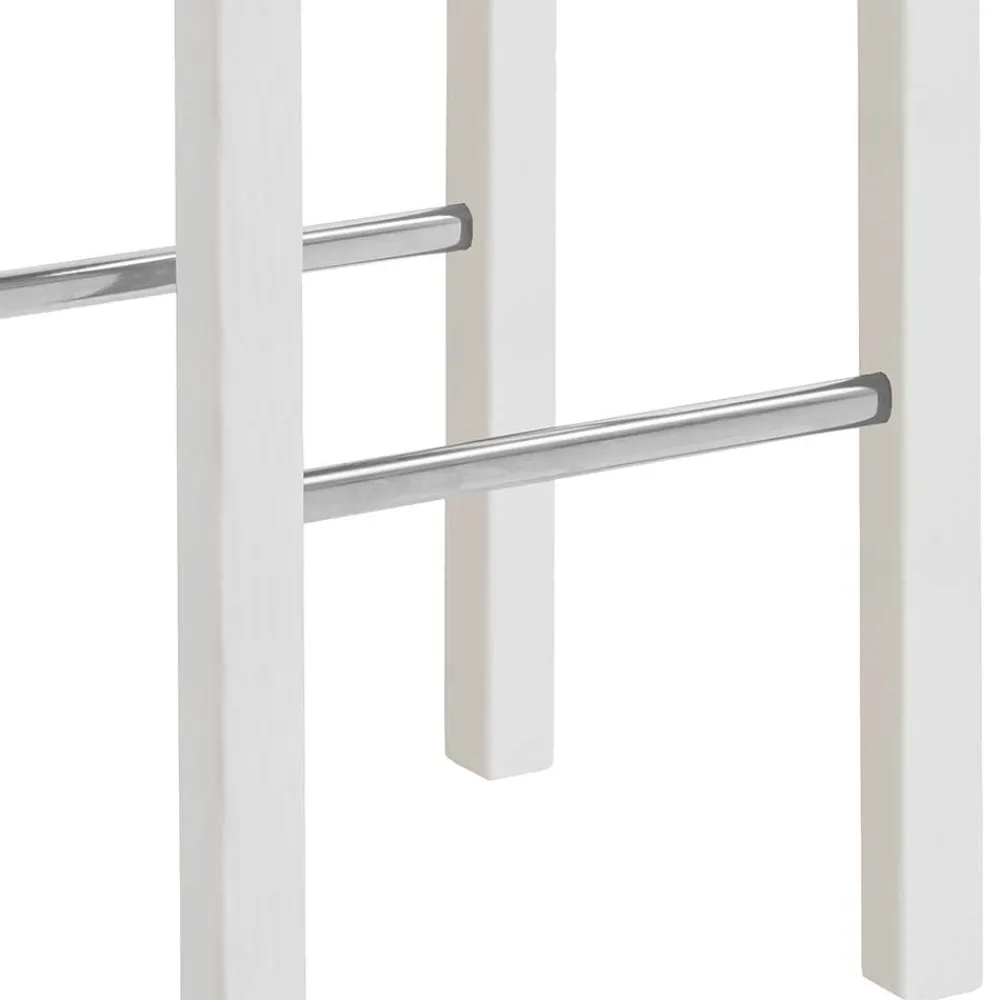 Wohnen Hocker<Massivholz Barhocker in Weiß lackiert - Zanaris