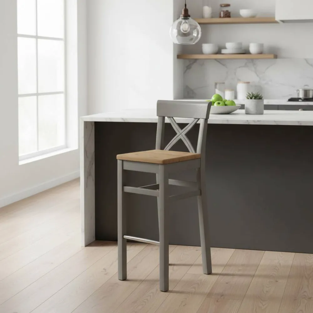 Wohnen Hocker<Massivholz Barstuhl Jytte im Landhausstil
